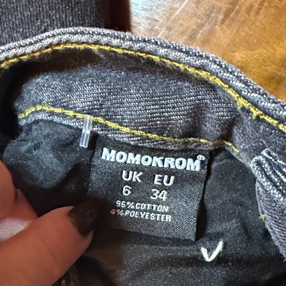 Momokrom Women's NWT Red Stripe Black Jeans - Picture 7 of 8